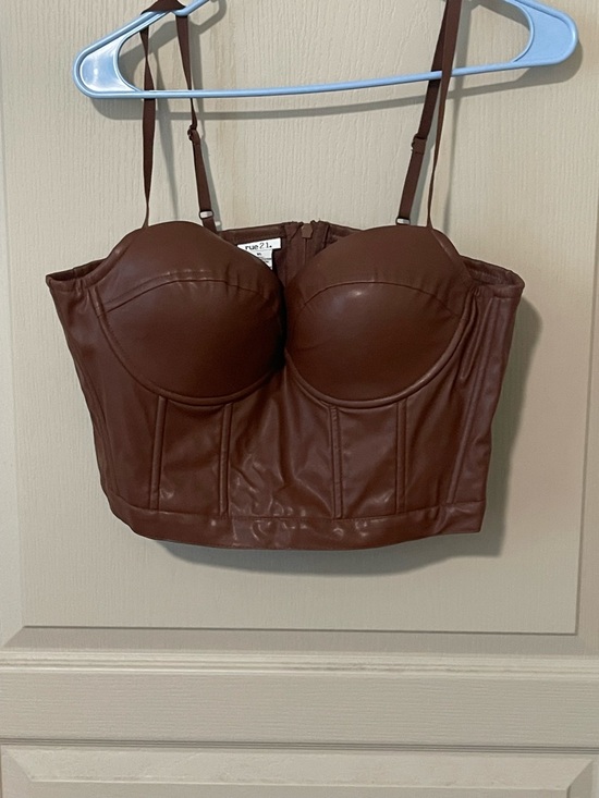 Rue21 Tops - NWT- Rue21 Chocolate Brown Faux Leather Bustier Top size XL